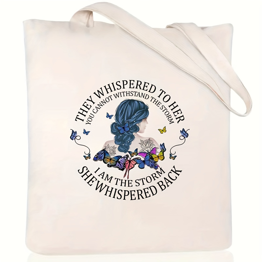 Alice in Wonderland playing with cute cat and butterflies Tote Bag