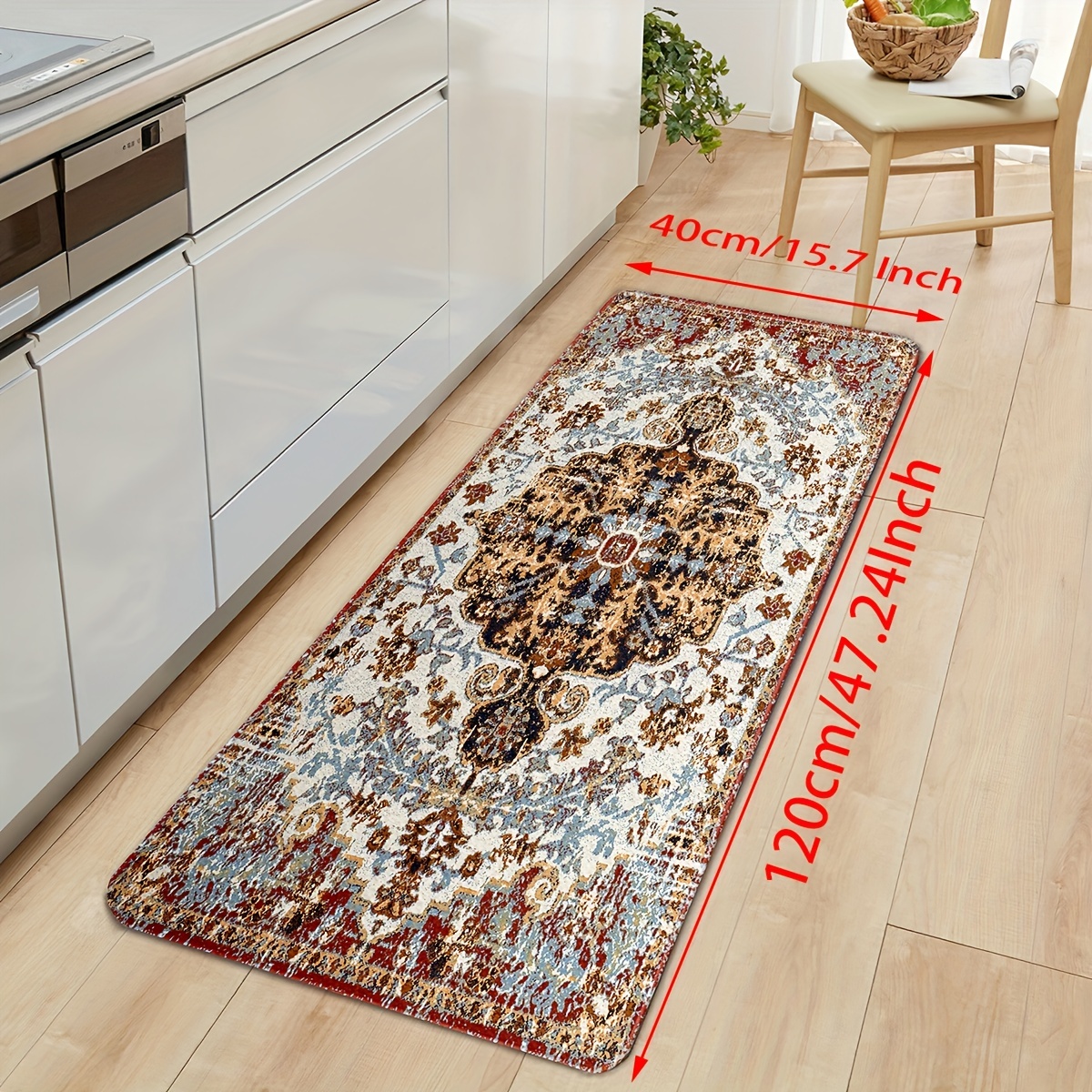 Linen Weave Kitchen Floor Mat Anti-slip Washed Rug Rubber Bottom Natural  Twill Flax Entry Door Long Carpet Oil-resistant Durable