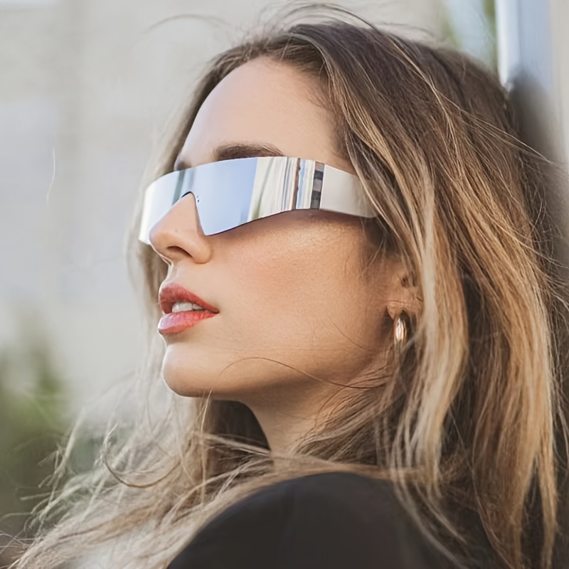 Polarized Wrap Around Sunglasses Women Men Futuristic - Temu