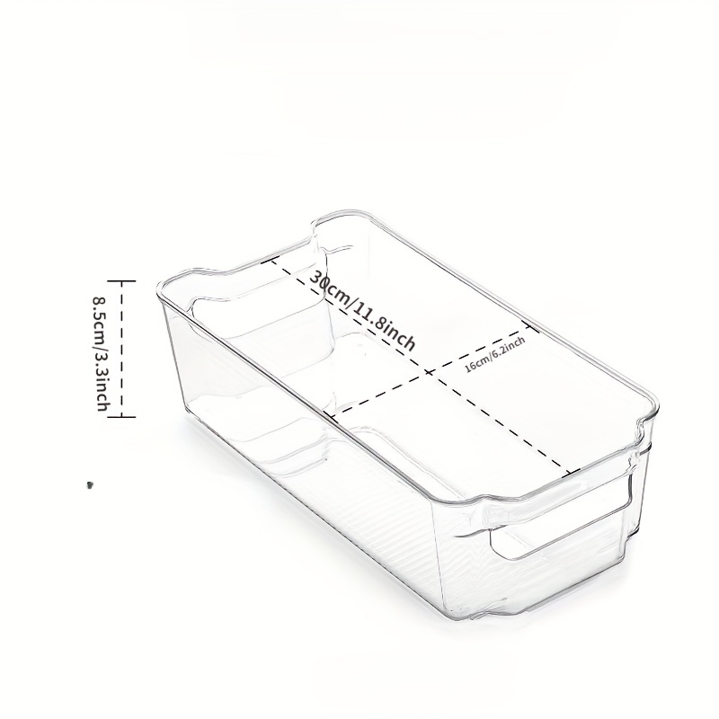 Refrigerator Organizer Bin With Handle Clear Plastic Bins For Fridge Freezer