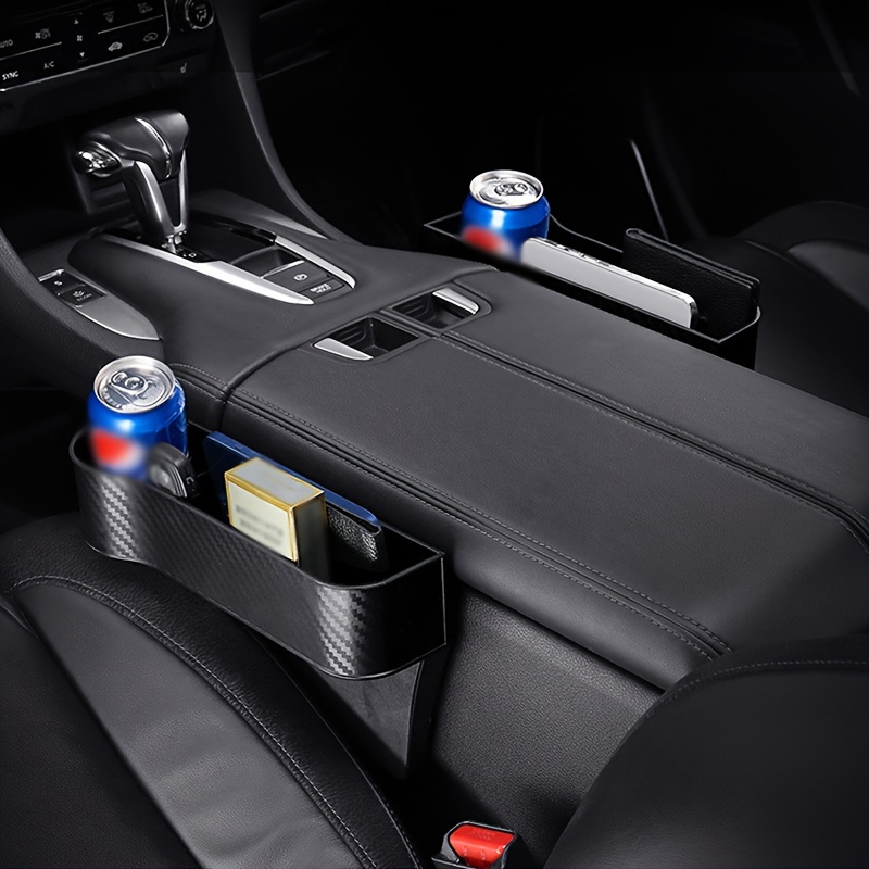 1PC Car Storage Box, Car Seat Gap Organizer Car Seat Clip Slot Storage Box  Dual USB Charger Multifunctional Water Cup Holder Storage Box