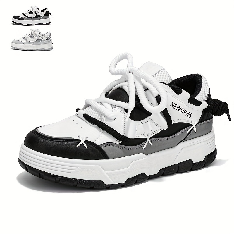 Men's Trendy Chunky Skate Shoes With Good Grip, Breathable Lace-up  Sneakers, Men's Footwear