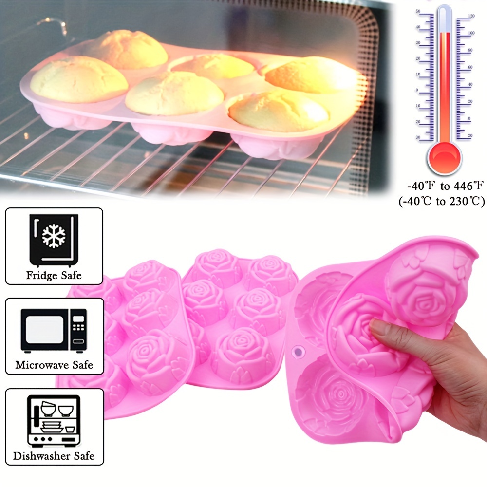 Floral Moon Cake Royal Round Shape Soap Mold Candle Mould Silicone