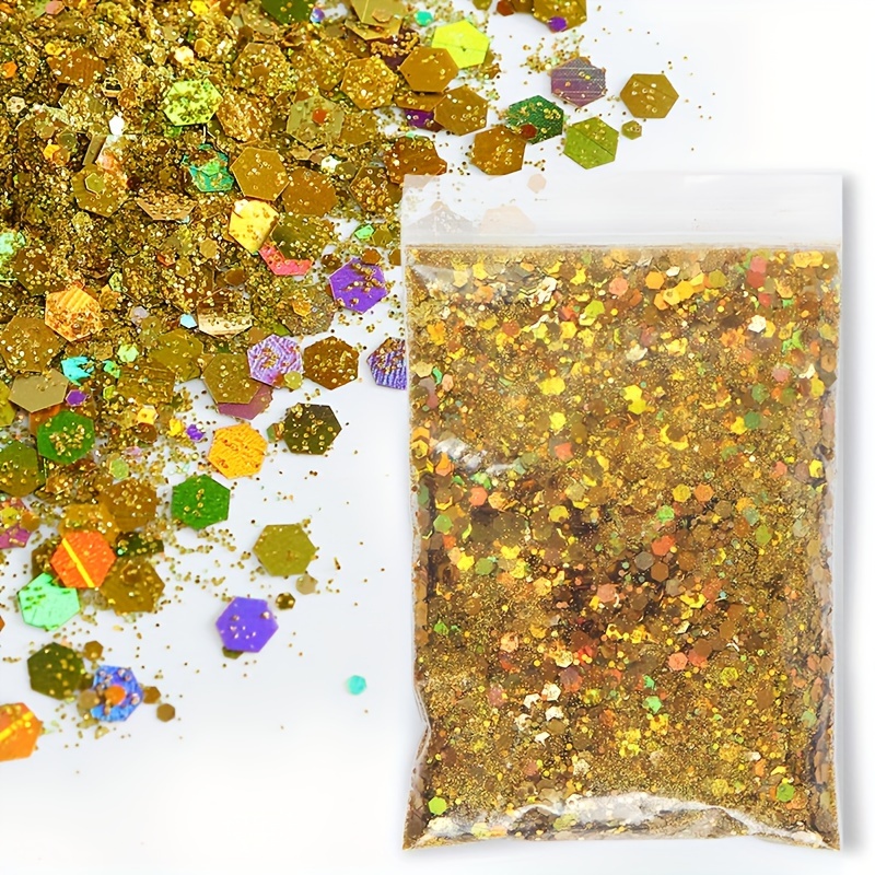 50g/bag Mixed Hexagon Resin Filling Chunky Glitter For Epoxy Resin Filler  UV Silicone Mold Mermaid Sequins Resin Pigment Powder