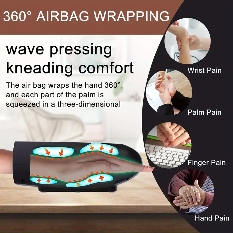 hand massager with compression heating for arthritis pain relief carpal tunnel and finger numbness birthday gifts for women gifts for women men details 4