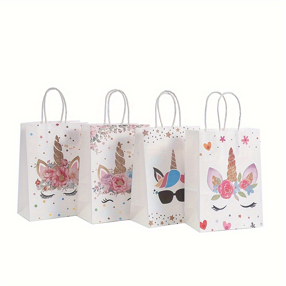 12pcs 21*15*8cm Colorful Flowers Cute Children Bag Party Gift Bag