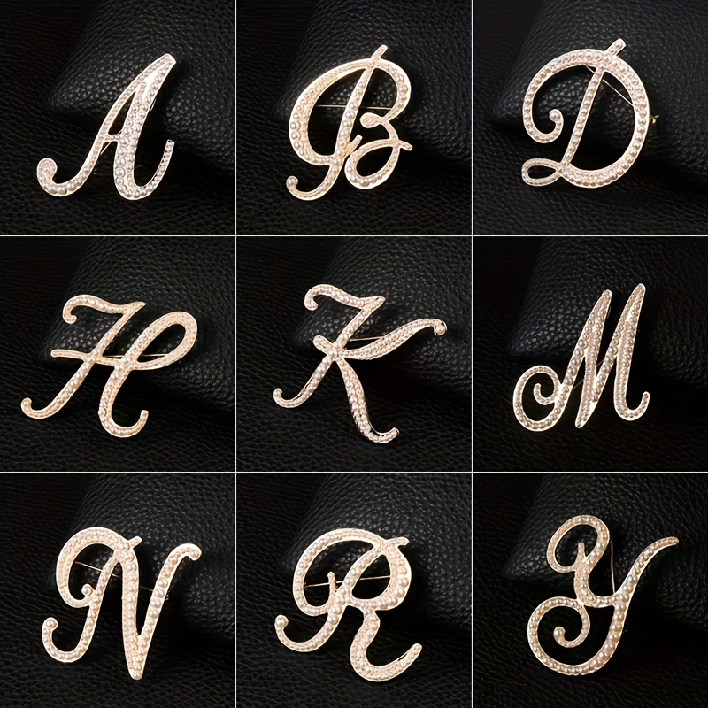 A z Black English Letters Rhinestone Imitation Pearl - Temu