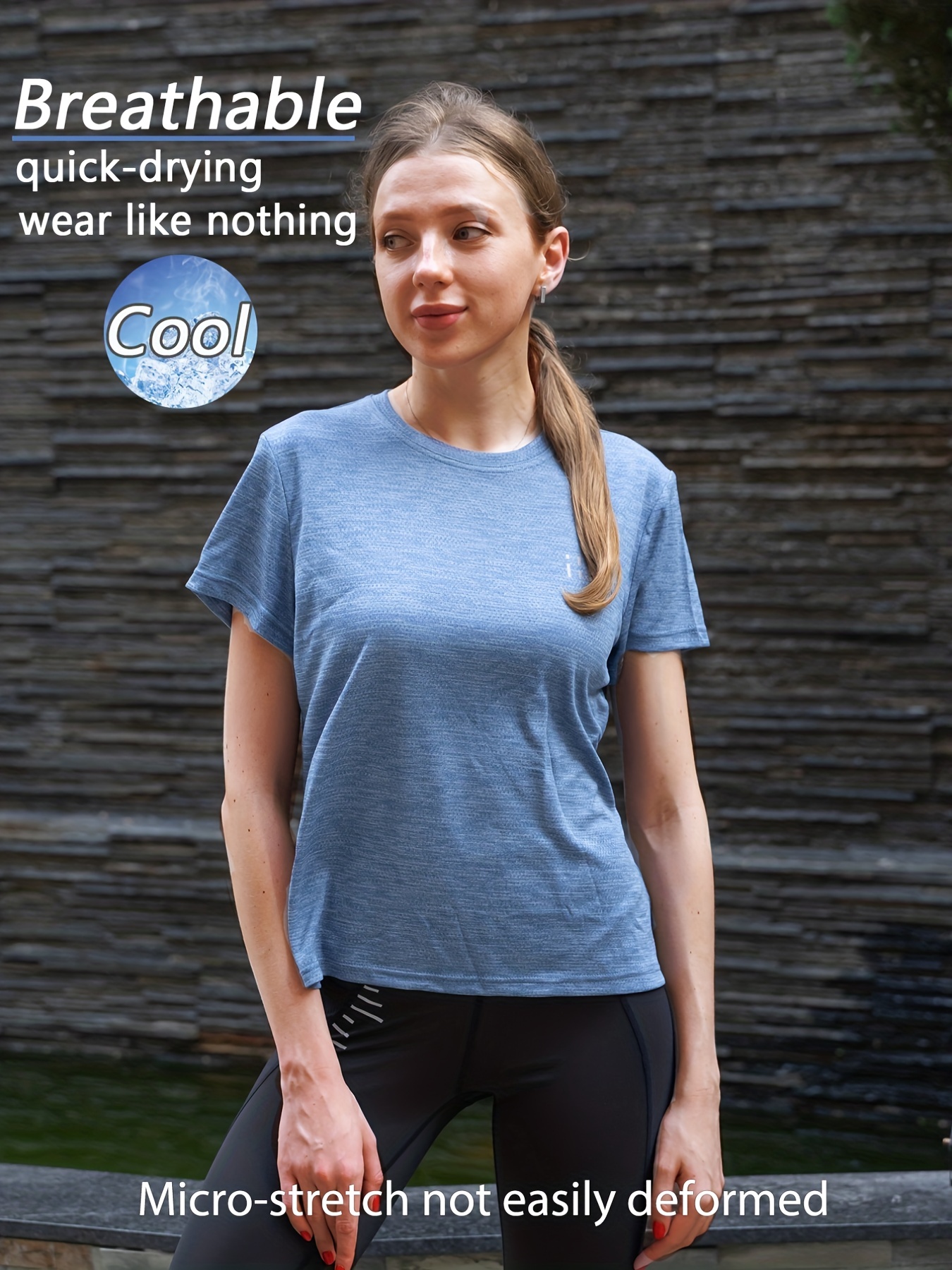 Women's Quick Dry Workout T Shirts Athletic Yoga Gym Clothes