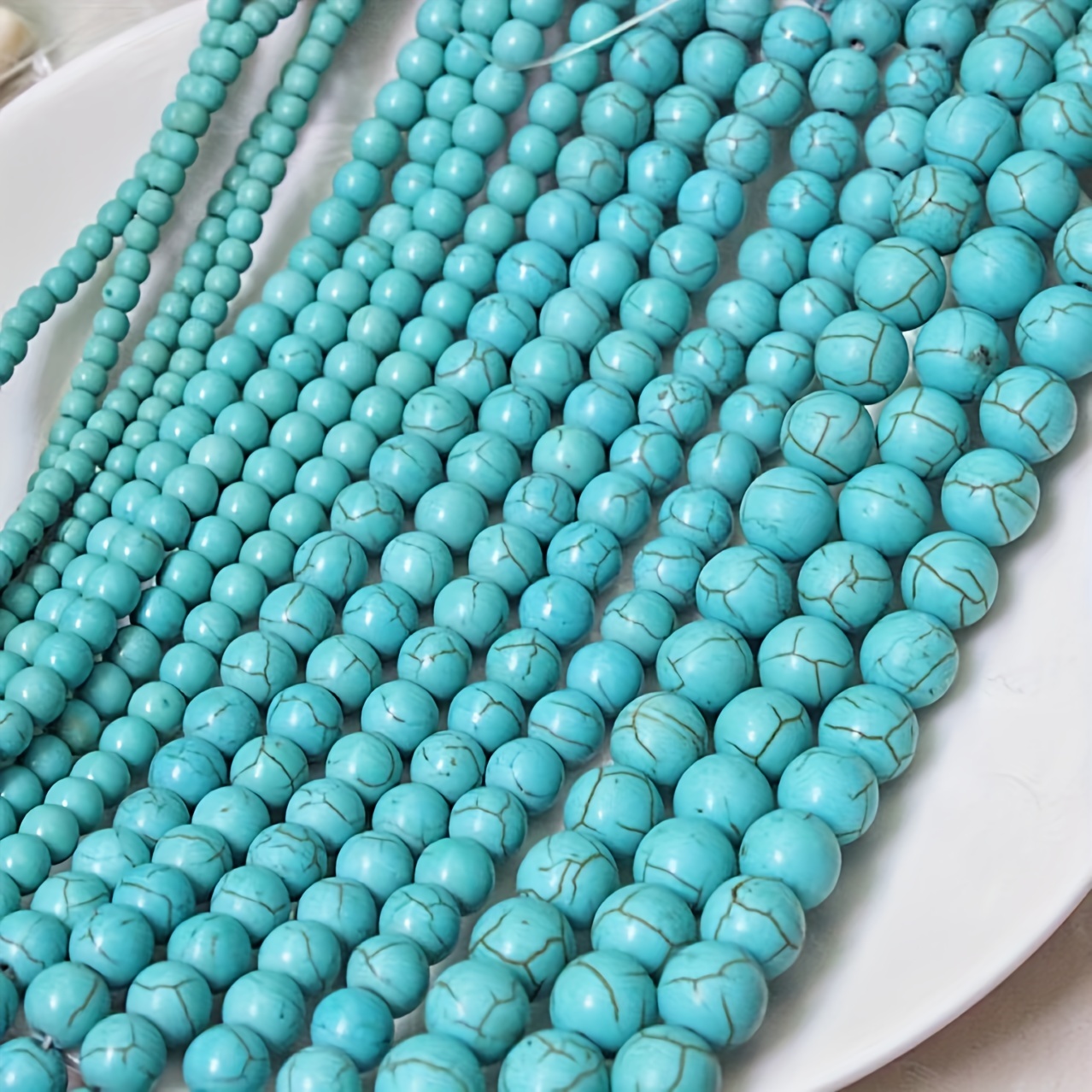 Natural Turquoise Beads Round Gemstone Beads Loose Beads For - Temu