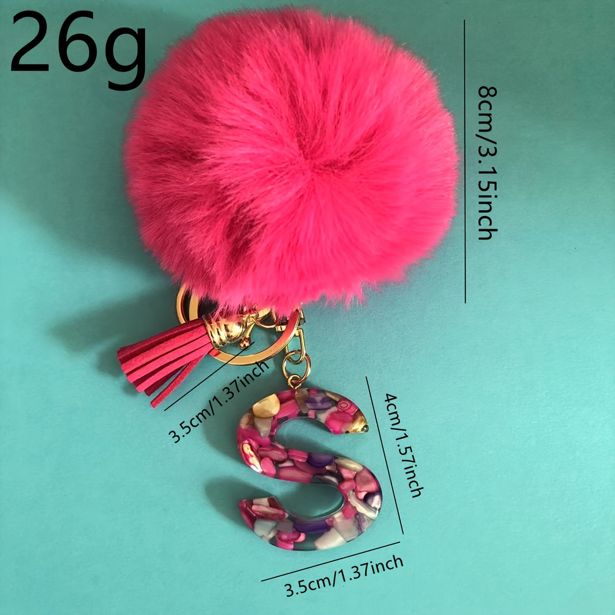 Alphabet Initial Letter Keychain Cute Plush Pom Pom Key - Temu Philippines