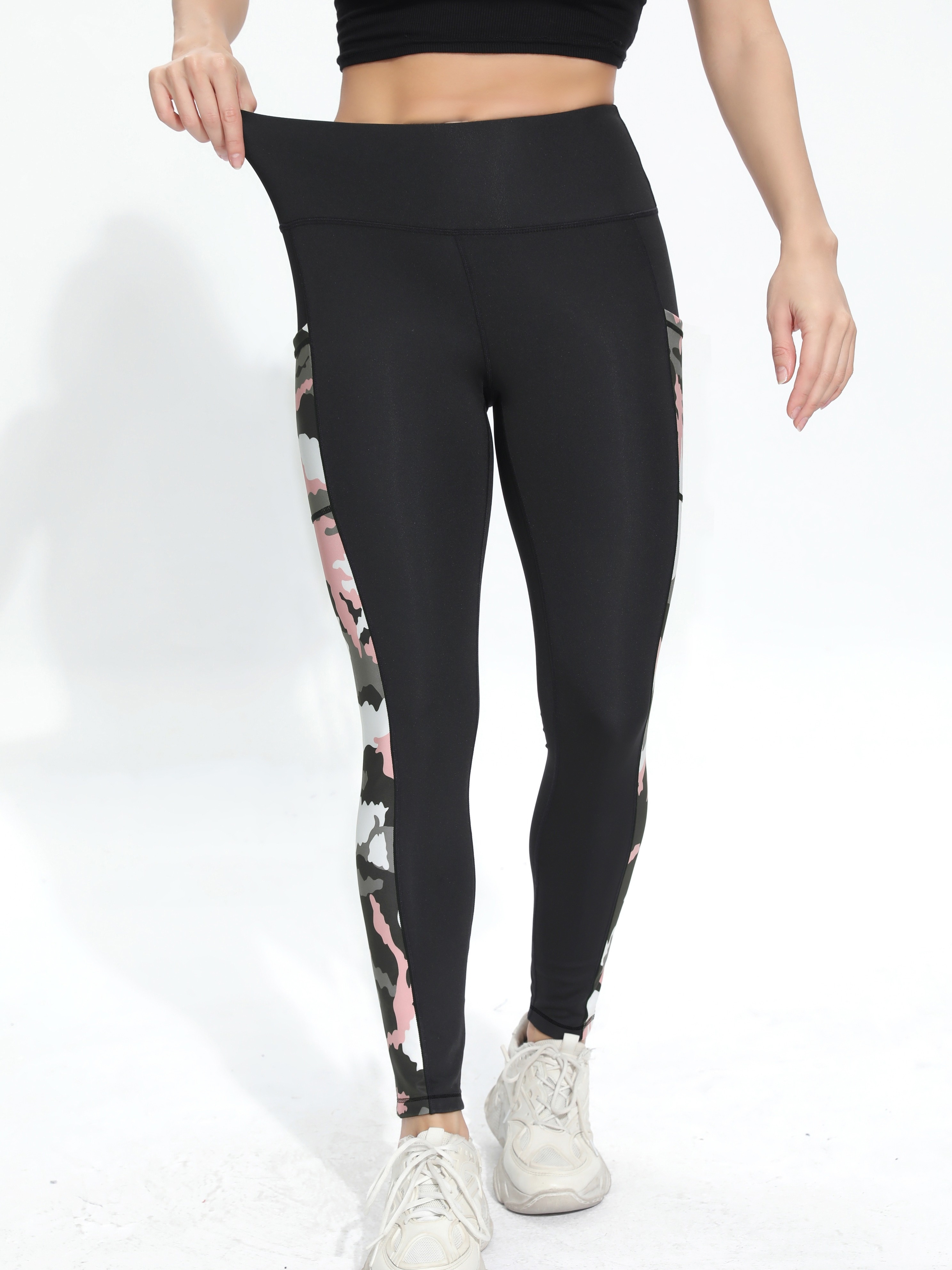 Camo High Stretch Yoga Pants Slim Fit Fitness Cropped - Temu