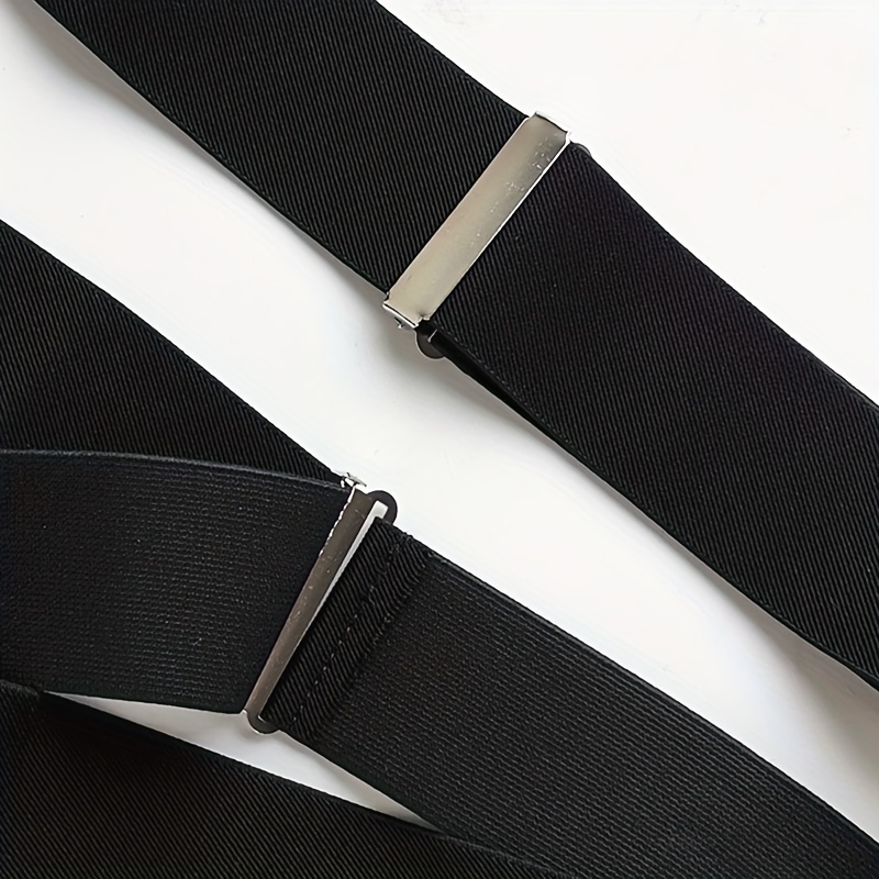 Mens Elasticated Heavy Duty Clip On Trouser Braces Suspenders Adjustable  E2V5