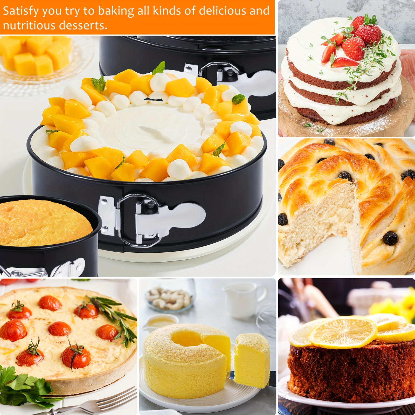 Round Springform Pan Nonstick Cheesecake Mold With Removable