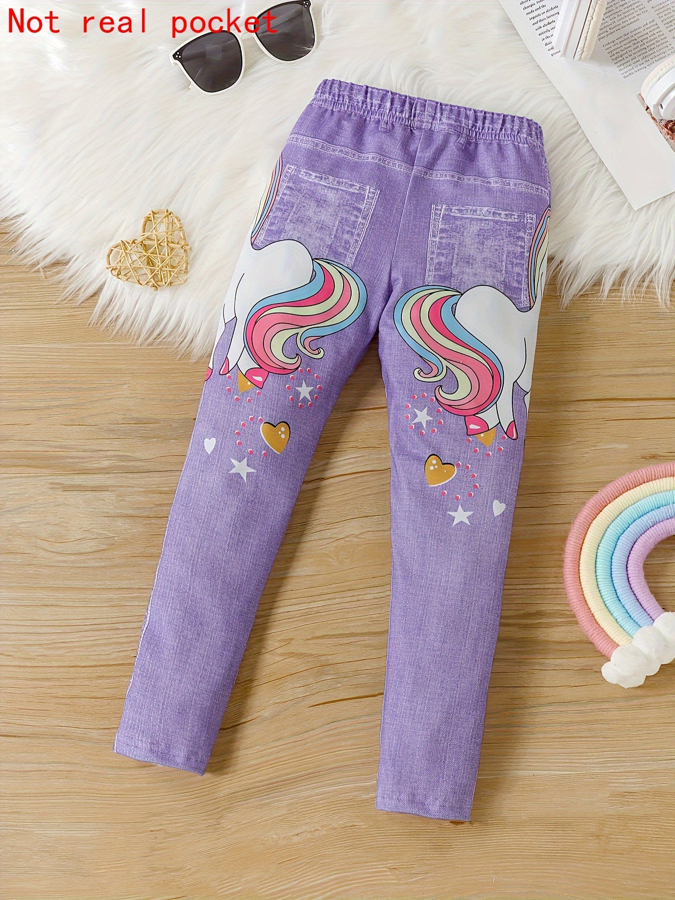 Girl's Pure Cotton Super Cute Unicorn Printed Square Pants - Temu