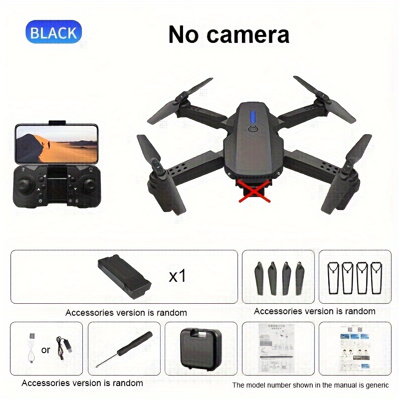 E88 Drone Cámara Hd Flujo Luz Altura Fija Hover Voltereta - Temu