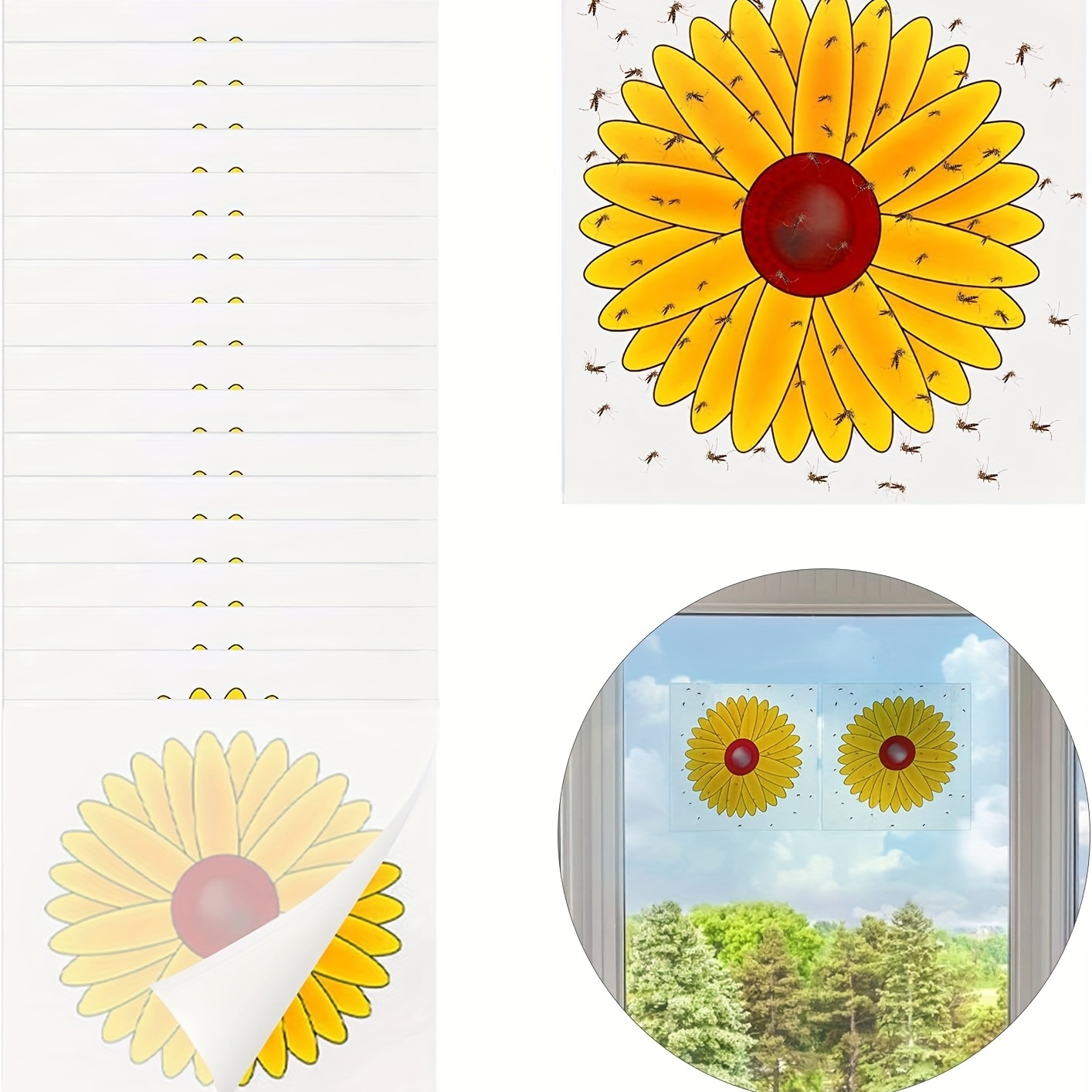 Window Fly Trap Sunflower Style Window Fly Trap Stickers Fly - Temu