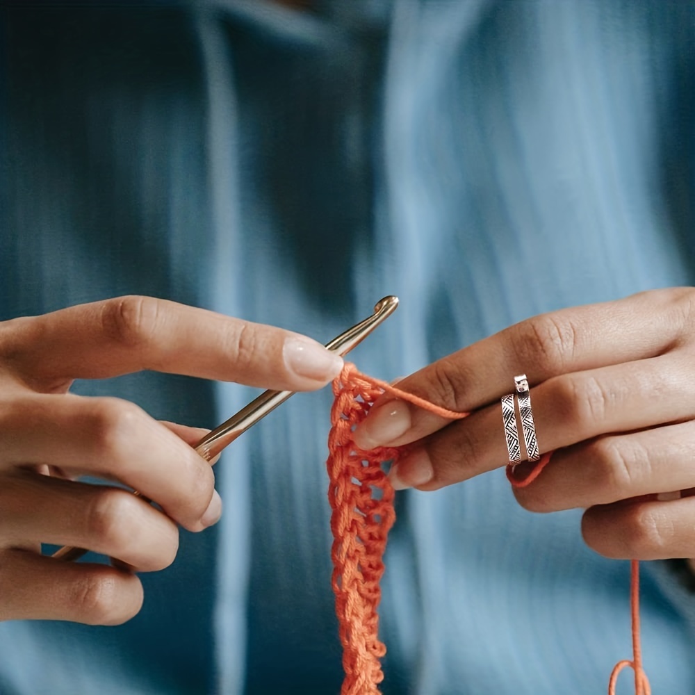 Diy Handmade Knitting Ring Loop Crochet Finger Thimble Yarn - Temu