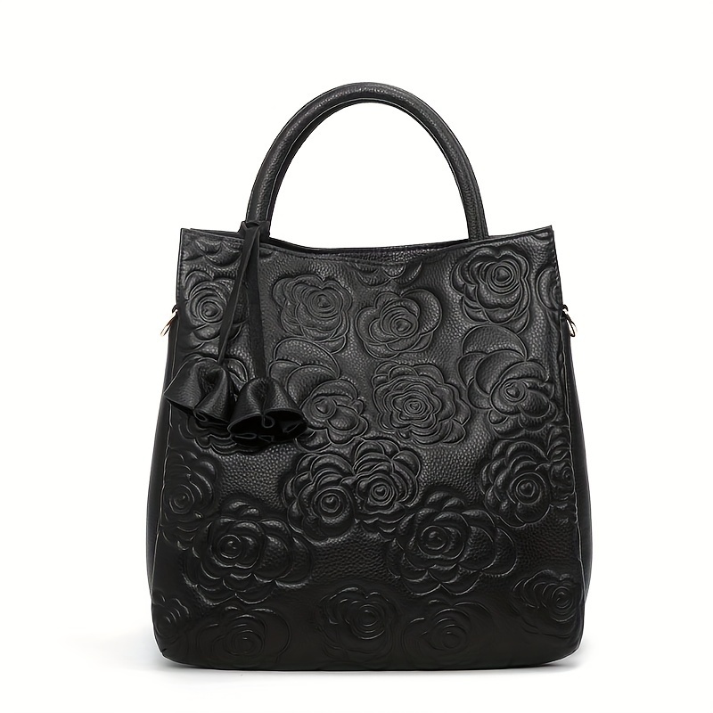 Luxury black hot sale tote bag