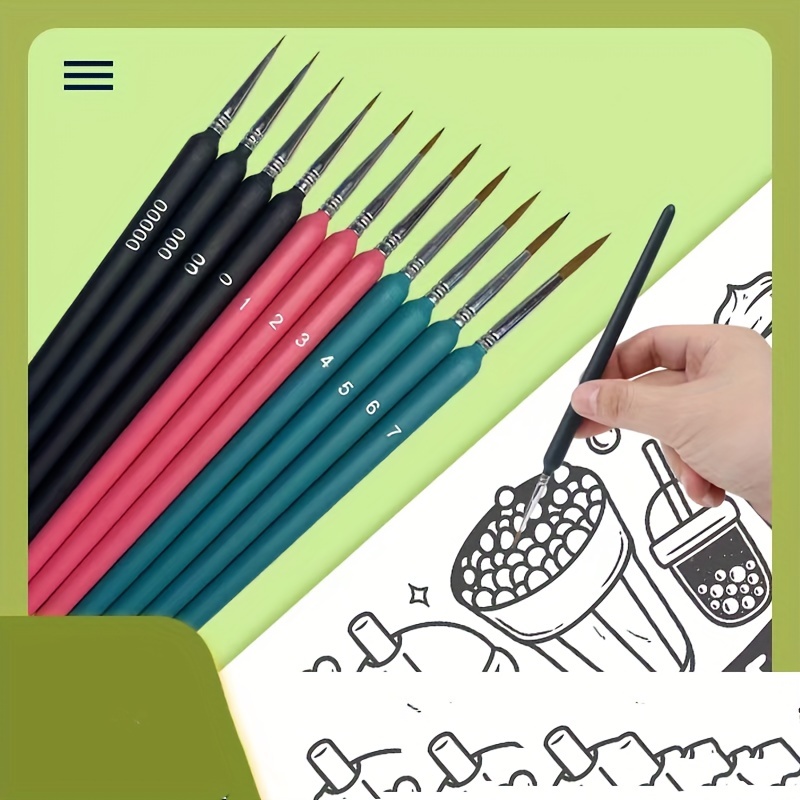 Wool Brush Pen Set Paint Brush For Miniature Painter - Temu