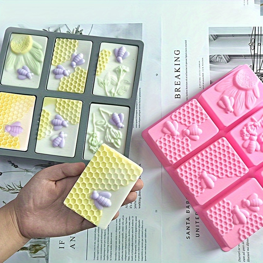 1set/12grids Rectangle Silicone Soap Molds - Mixed Patterns - Soap Making  Supplies By The Silly Pops Silicone Handmade Soap Mold Silicone Cake Mold Ar