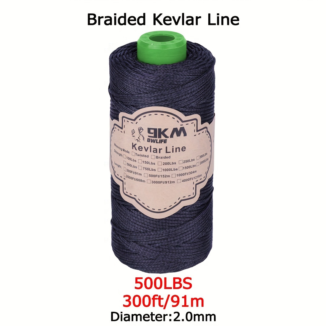 9km Braided Kevlar Line Black 50 1500 Lbs Fishing Assist - Temu