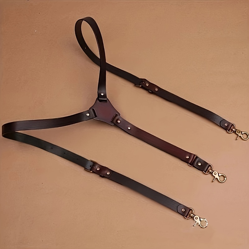 Adult Retro Strap Clip for Men's Suspenders with Hooks and Snap Buttons to Prevent Pants, Trousers from Falling Off,Temu