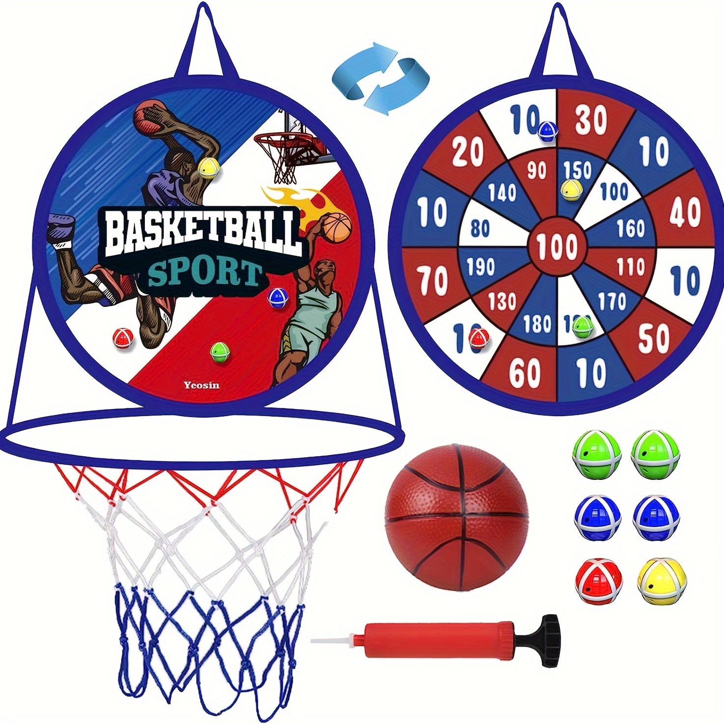 TEMI Indoor Basketball Hoop for Kids, Door Room Basketball Hoop,Mini  Basketball Hoop with 2 Balls, Basketball Toys for 3 4 5 6 7 8 9 10 11 12  Year Old