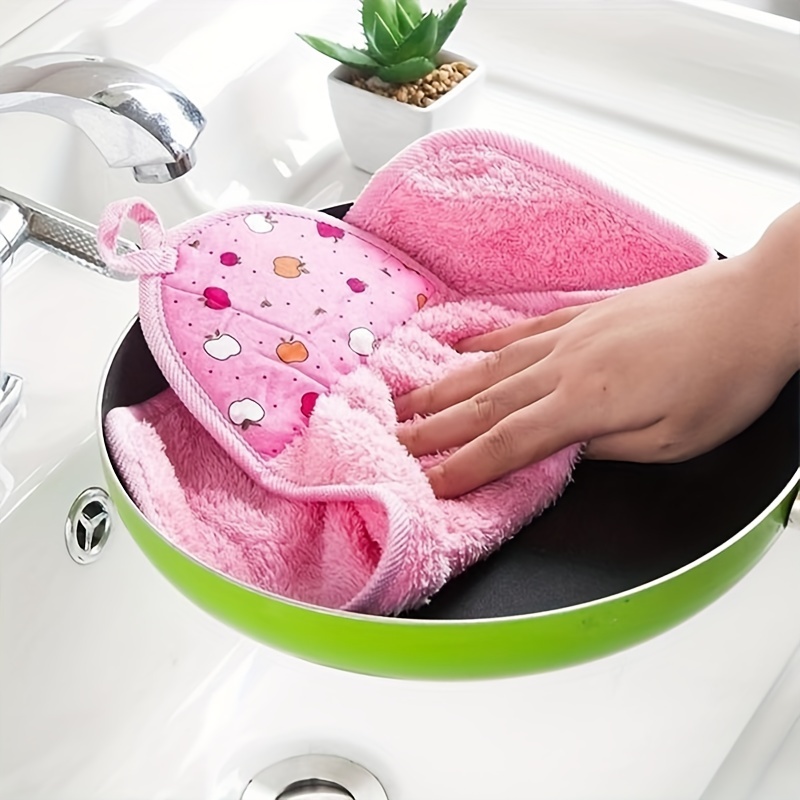 Supply Thick Coral Fleece Dishcloth Absorbent Lazy Rag Oil-Free Scouring  Pad Table Cleaning Bowl Cleaning Cloth Dish Towel