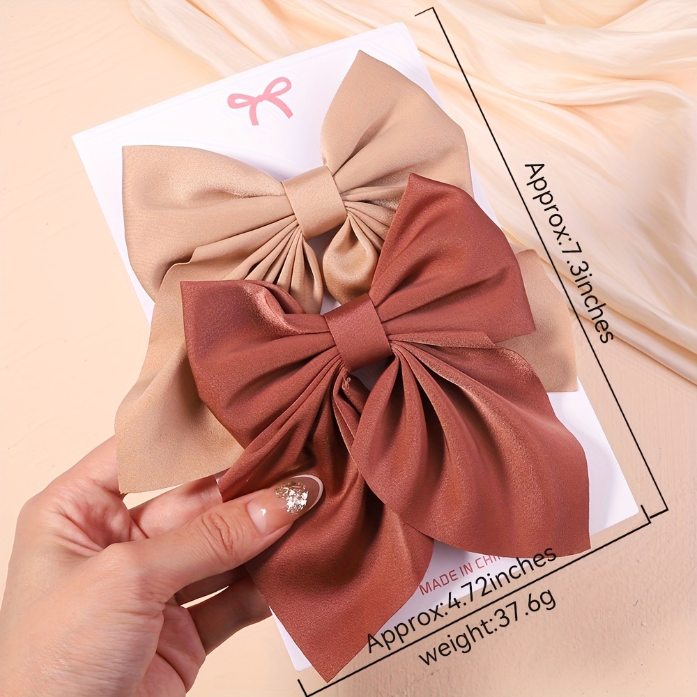 Haarspangen Mit Großer Satin-Schleife – 2 Stück, 21x35 Cm, Für Damen & Mädchen