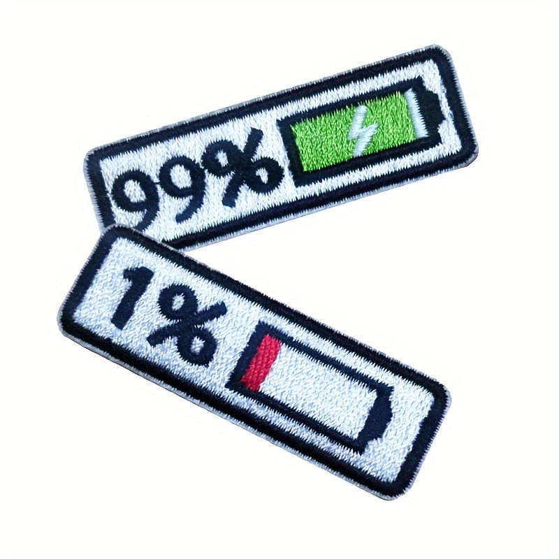 2pcs Energy Value Of Electric Funny Inspired Tactical Patch For Men, Embroidery Patches, For Hat Backpacks Jackets