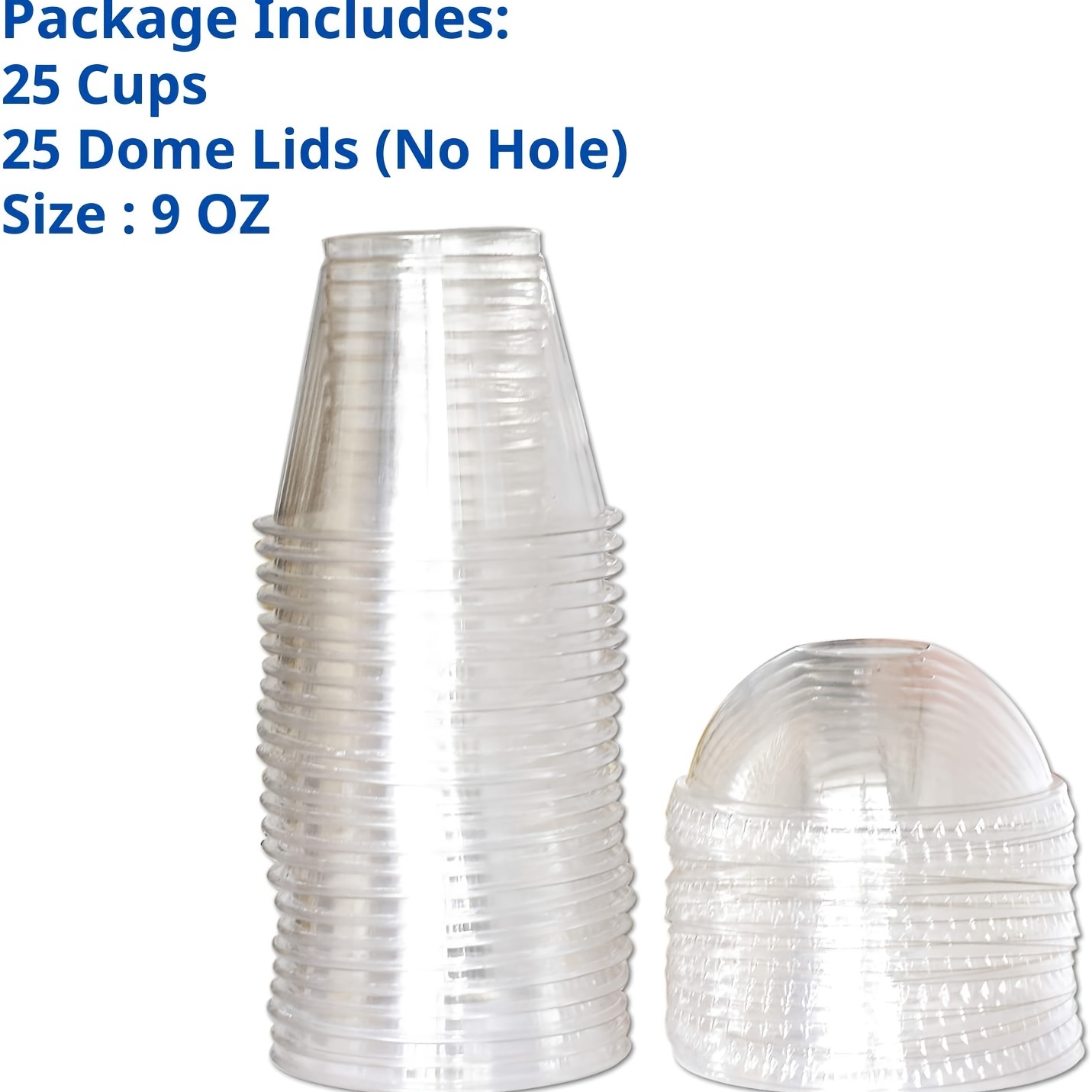 50pcs 9oz 11oz Vasos De Plástico Transparente Con Tapas - Temu