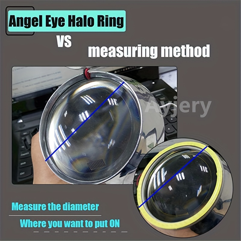 12v Cob Angel Eyes Halo Ring Car Motorcycle Drl Fog Light - Temu
