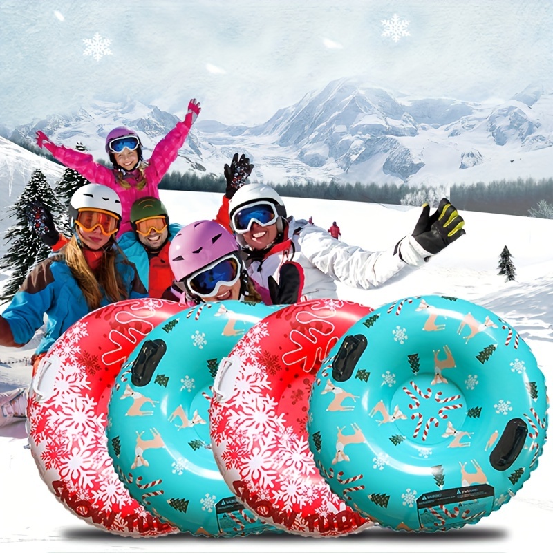 Christmas Snow Tube For 2 Persons Inflatable Snow Sled With - Temu