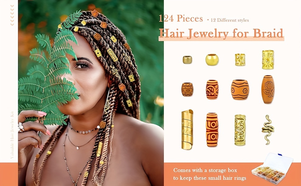 Clip E Anelli Per Capelli In Metallo - Accessori Per Dreadlock E Acconciature