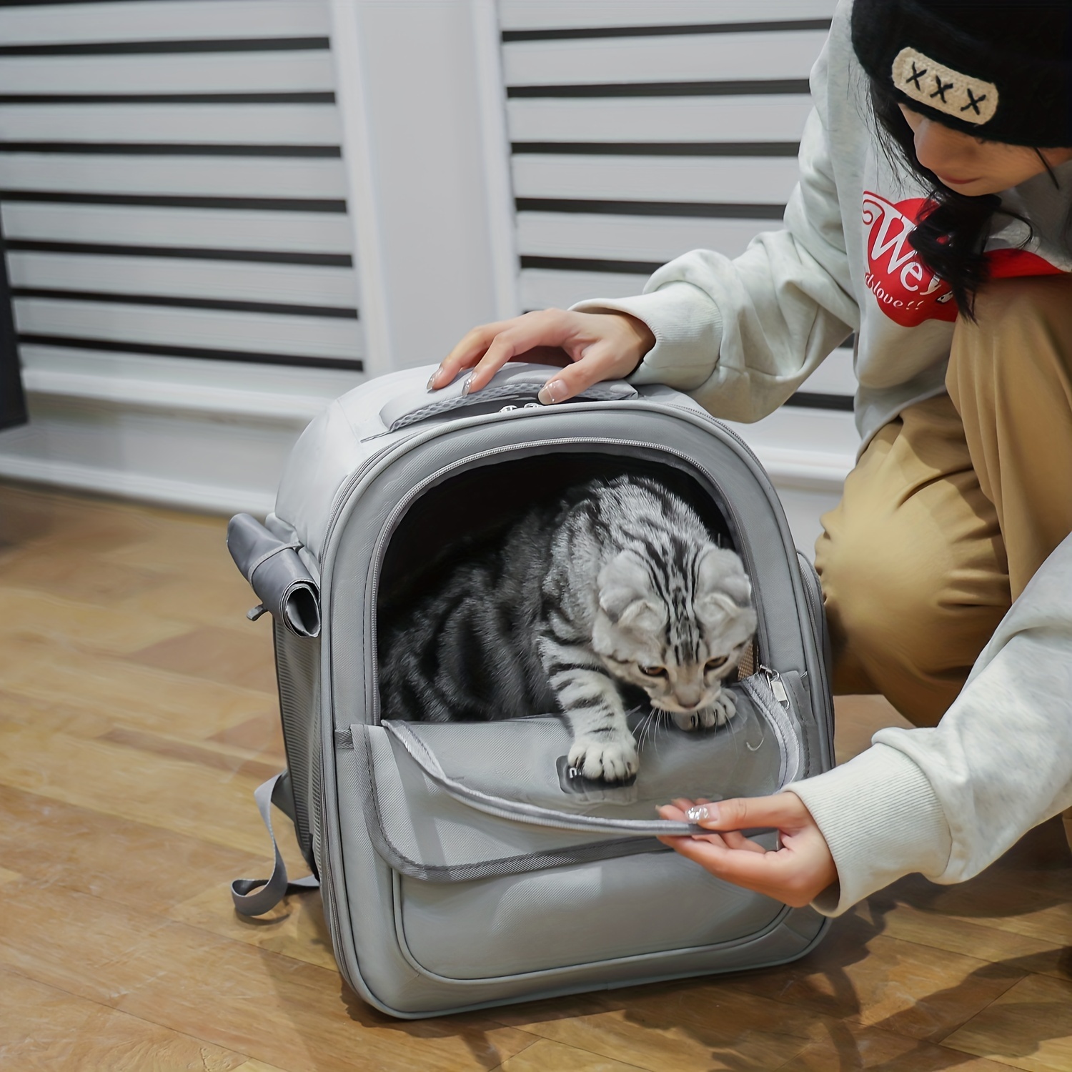 Cat Carrier Bags Breathable Pet Carriers Small Dog Cat Backpack Travel  Space Cap