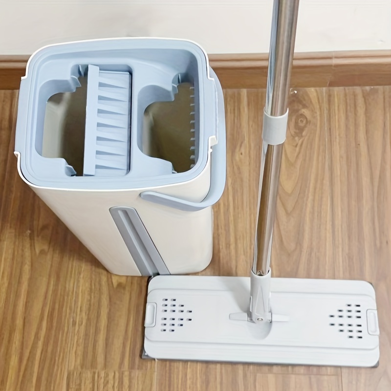 Flat Squeeze Mop with Bucket Hand Free Wringing Floor Cleaning