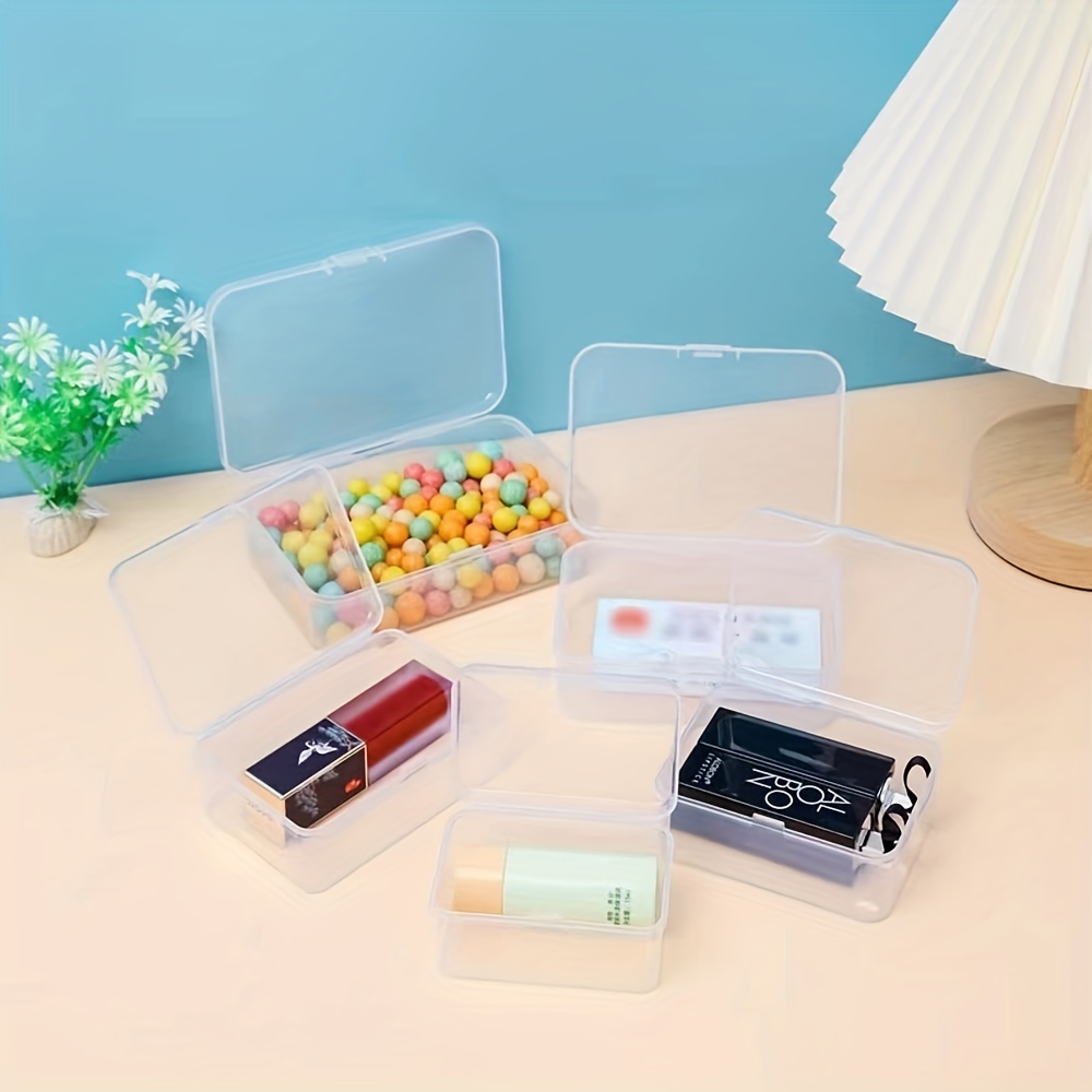 5/10/20pcs Plastic Mini Storage Box, Transparent Box, Portable Jewelry Box,  Flip Packaging Organizer Case, For Mini Items