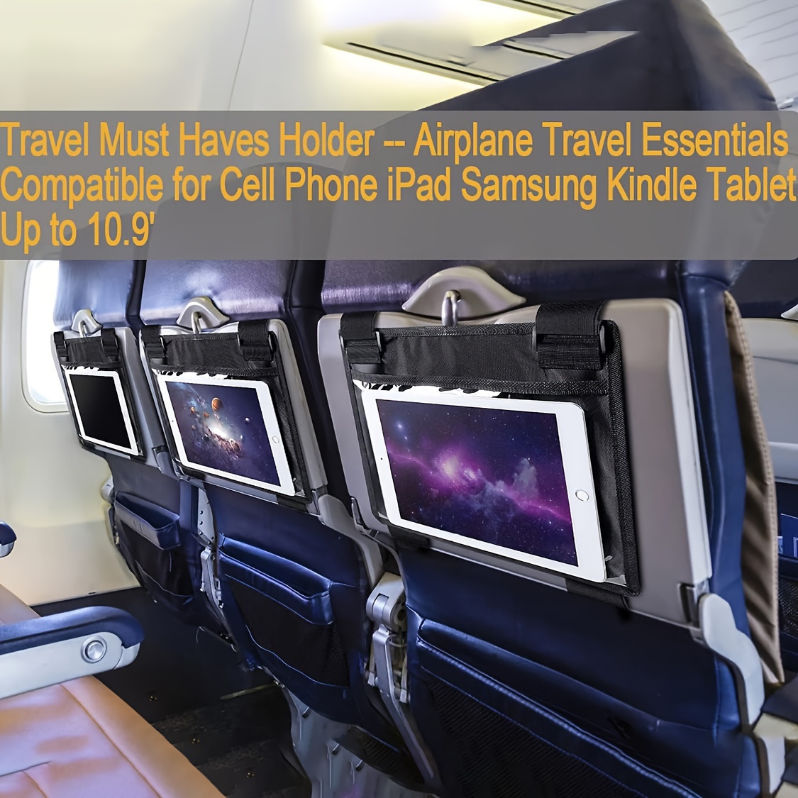 Travel Plane Seat Rear Hanging Bag Tablet Computer Pouch Car - Temu