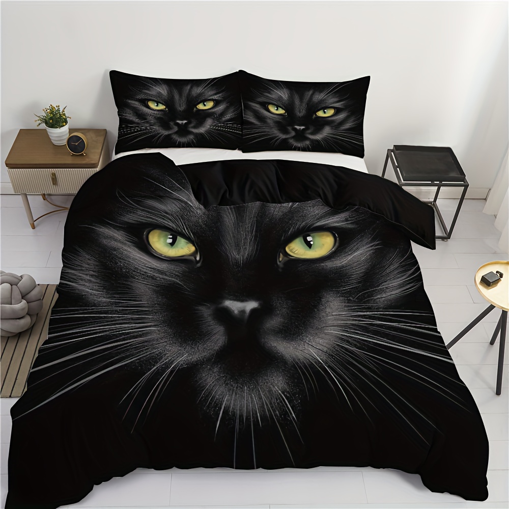 Copri Piumone Letto Singolo Gatto Animali Con 2 Federe (50X75Cm) Per  Bambini E Ragazzi 135X200Cm Copri Piumone Comodo Morbido Microfibra Di  Qualità