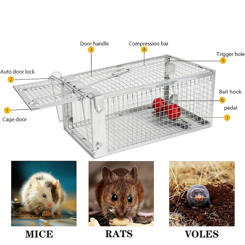 Kensizer Humane Rat Trap, Chipmunk Rodent Trap That Work for Indoor and  Outdoor Small Animal - Mouse Voles Hamsters Live Cage Catch and Release 