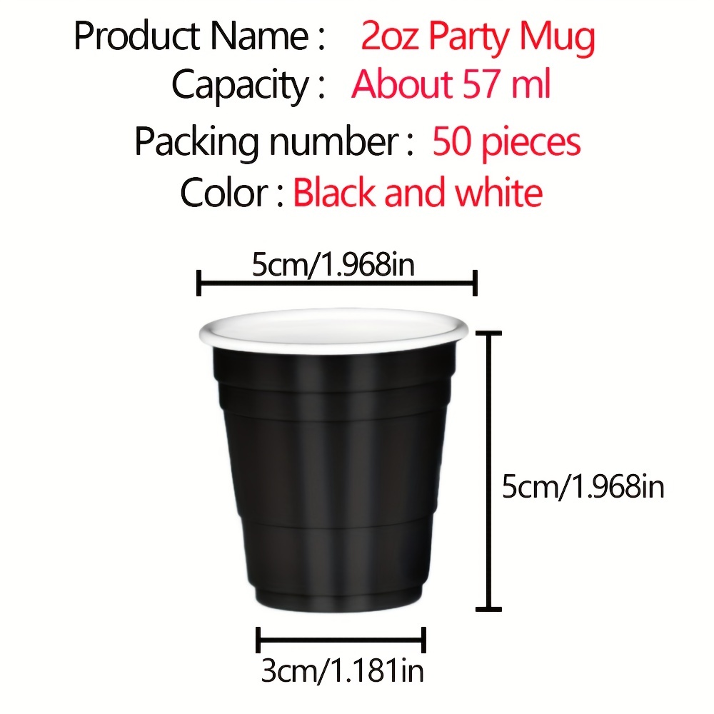 100pcs Mini Plastic Cups, 2 Oz Black Cups, Disposable Red Black Small  Plastic Cups, Suitable For Party Wine Tasting, Condiments, Snacks, Sauce  Samples