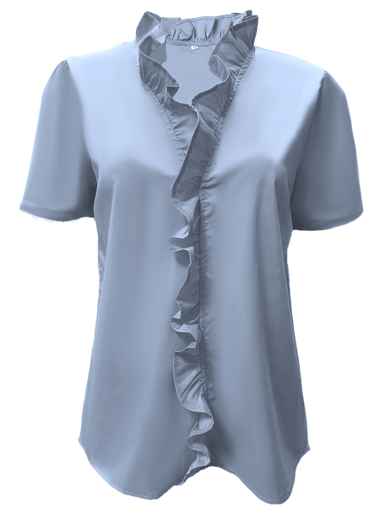 Birdeem Women Fashion Casual Printing Short Sleeve Loose Plus Size Ruffle  Short Sleeve Tops V-neck Blouse 