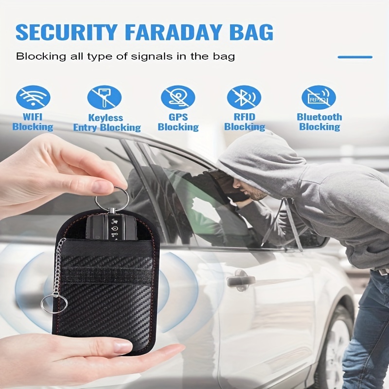 Bloqueador de señal de llave de coche, bolsa de Faraday, RFID, GPS