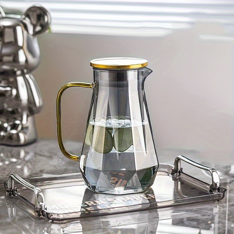 Glacier Glass Pitcher With Lid, Heat Resistant Heavy Duty Water