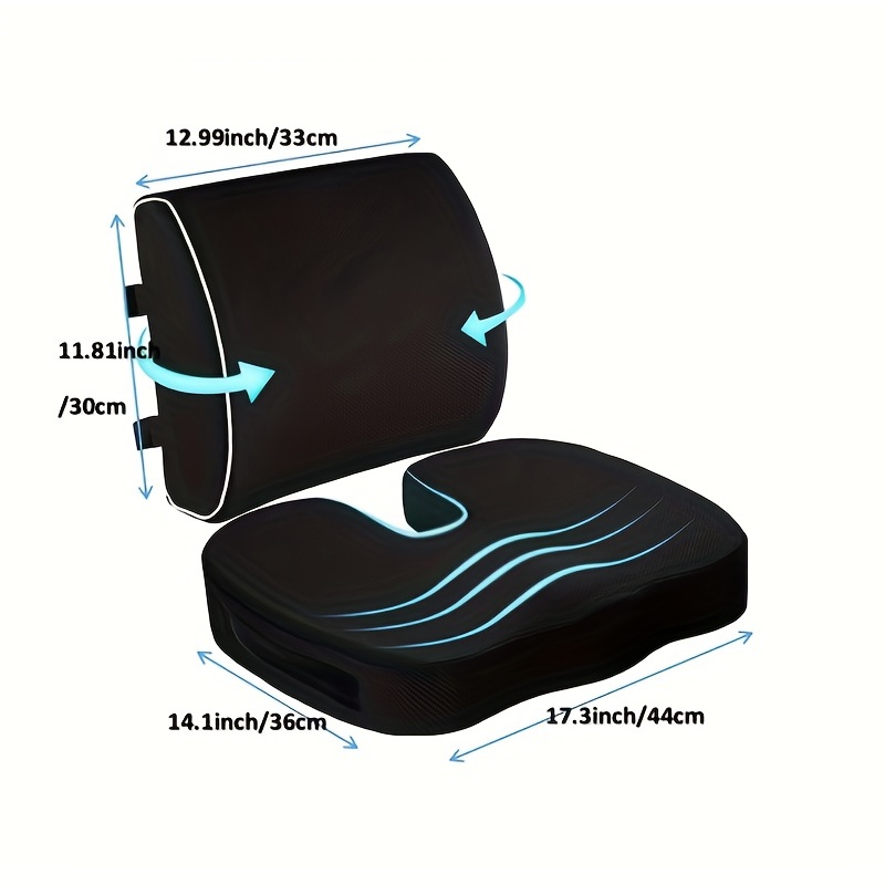  Cojín de asiento de coxis y almohada de apoyo lumbar
