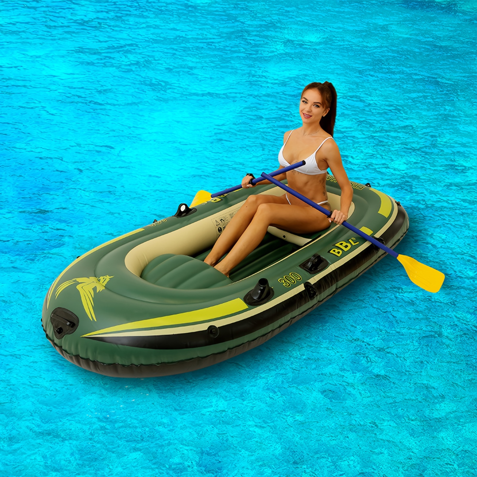 Barco De Surf Inflable Grueso Con Bomba De Mano Para 2/3 Personas, Bote  Inflable Con Cojín De Aire Para Pesca Al Aire Libre, Kayak, 1 Ud. - Deporte  Y Aire Libre - Temu