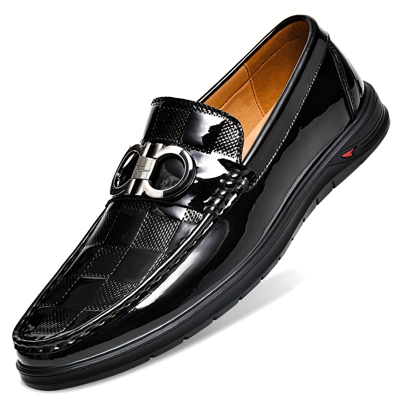 Men's loafer with Horsebit in black patent leather