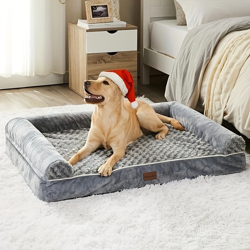 Small Dog Bed, Orthopedic Egg Crate Foam Dog Bed with Removable Washable Cover, Waterproof Dog Mattress Nonskid Bottom, Comfy Anti Anxiety Pet Bed Mat