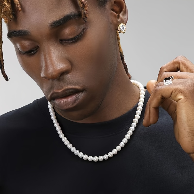 Men's Pearl Bead Necklace for Wedding Banquet