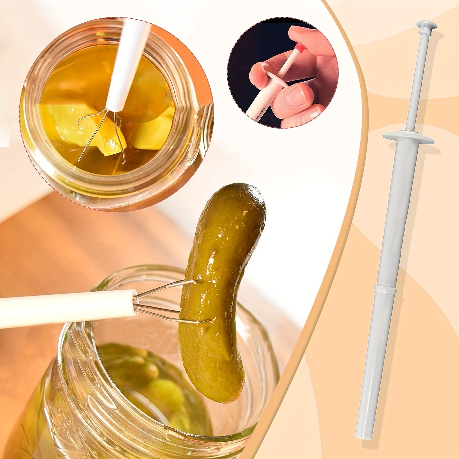 1pc Pickle Picker En Acier Inoxydable Pinces À Cornichons En